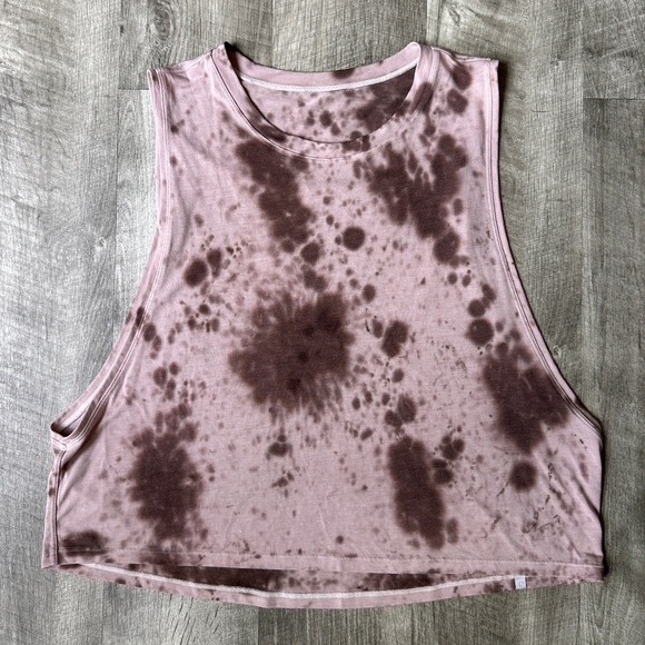 Lululemon Cut Back Crop Tank Top Marble Dye Silky French Press - Picture 3 of 10